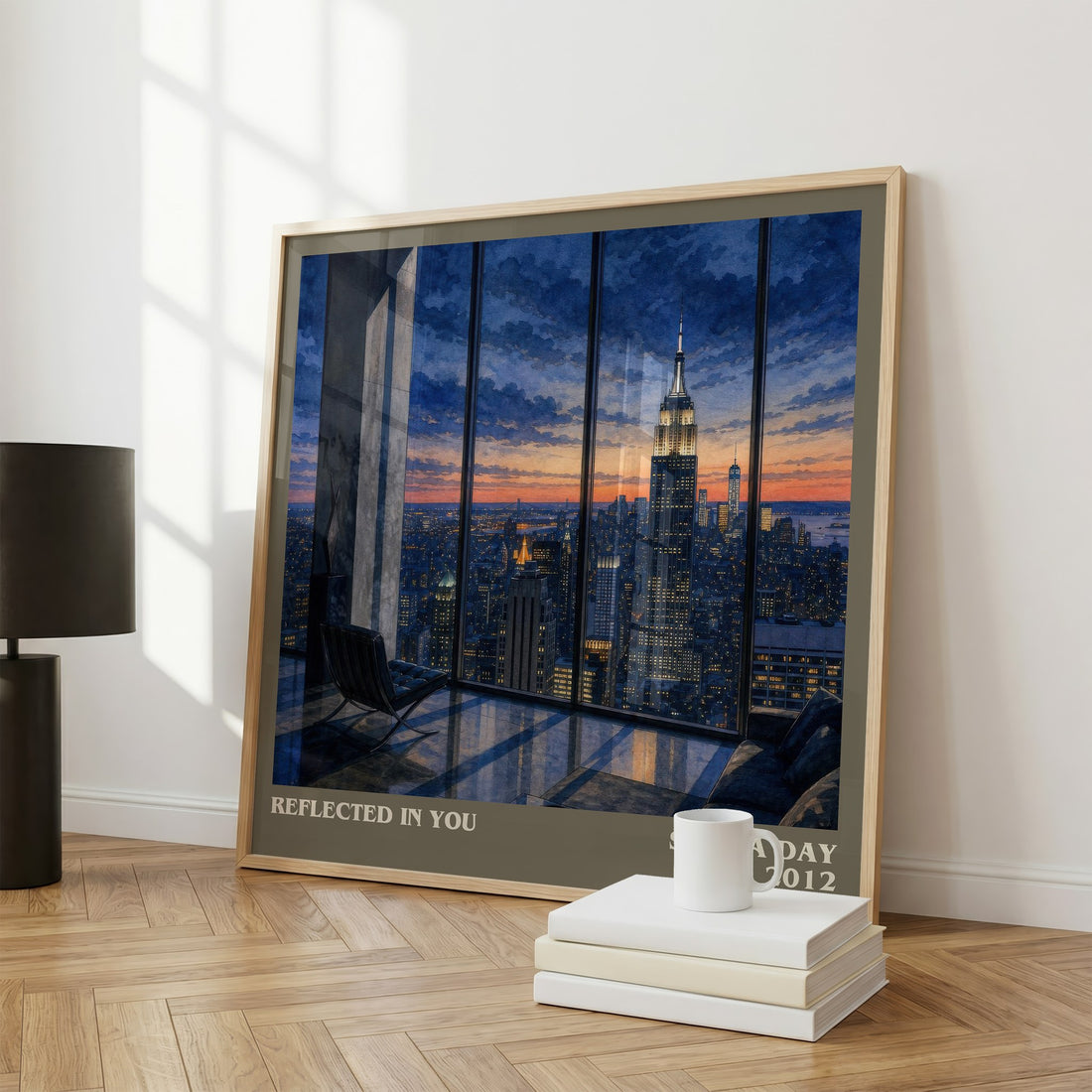 Reflected in You literary print framed by window – literary home decor