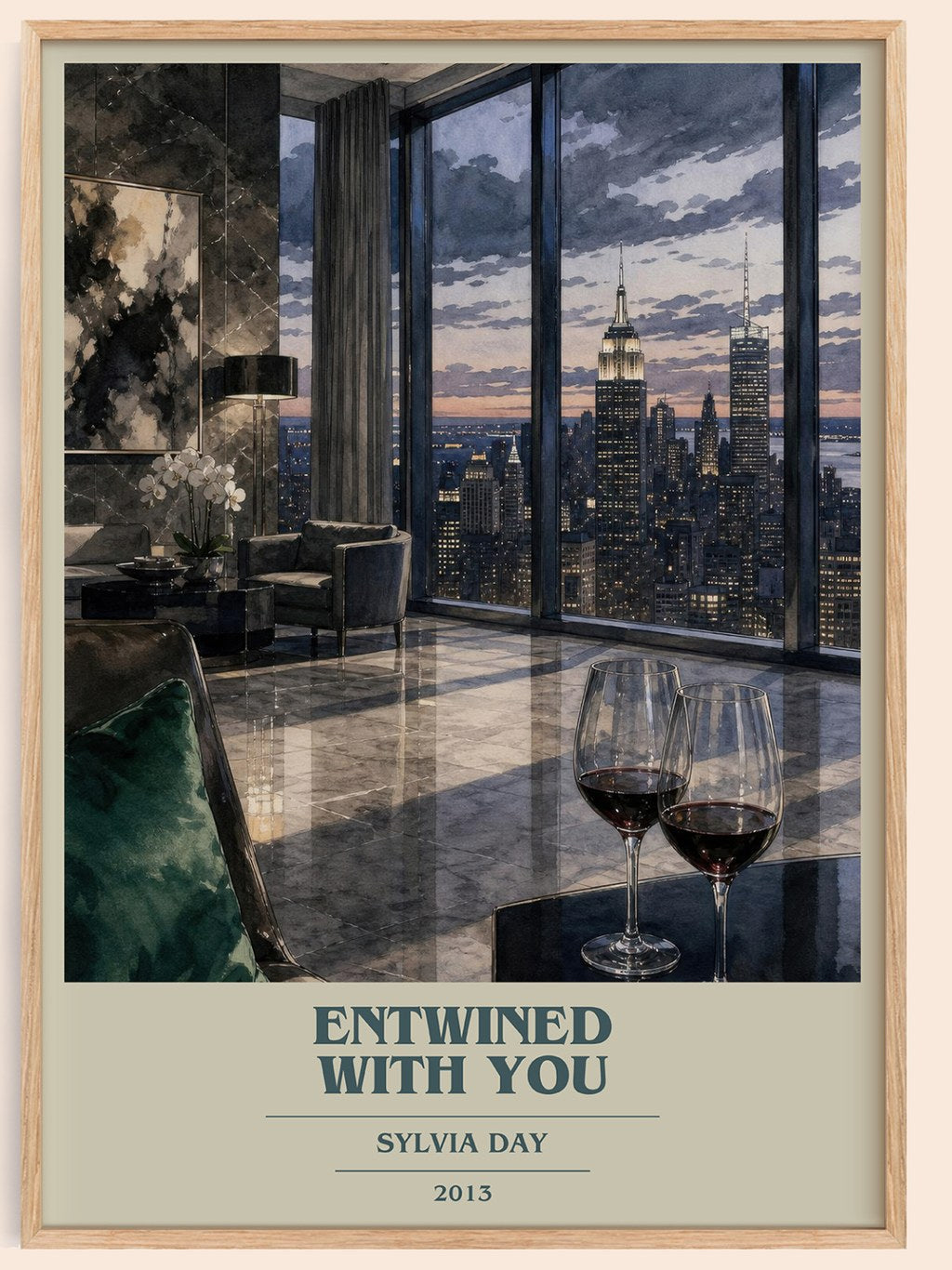 Entwined with You book cover book poster by Sylvia Day – framed literary art print