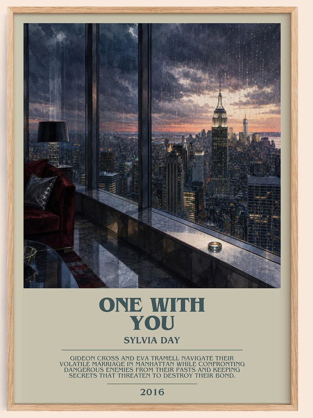 One with You bookish book poster by Sylvia Day – framed literary art print