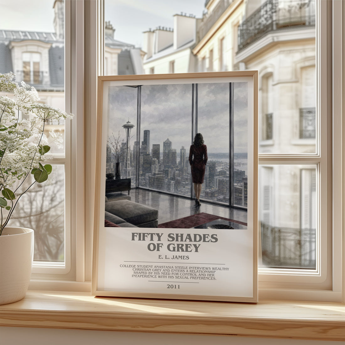 Fifty Shades of Grey bookish poster colour and style options – E. L. James book art (mockup)