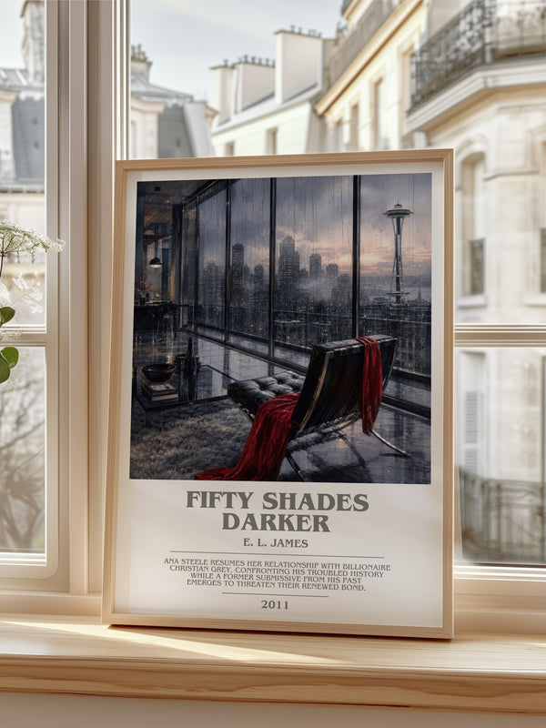 Fifty Shades Darker bookish poster colour and style options – E. L. James book art