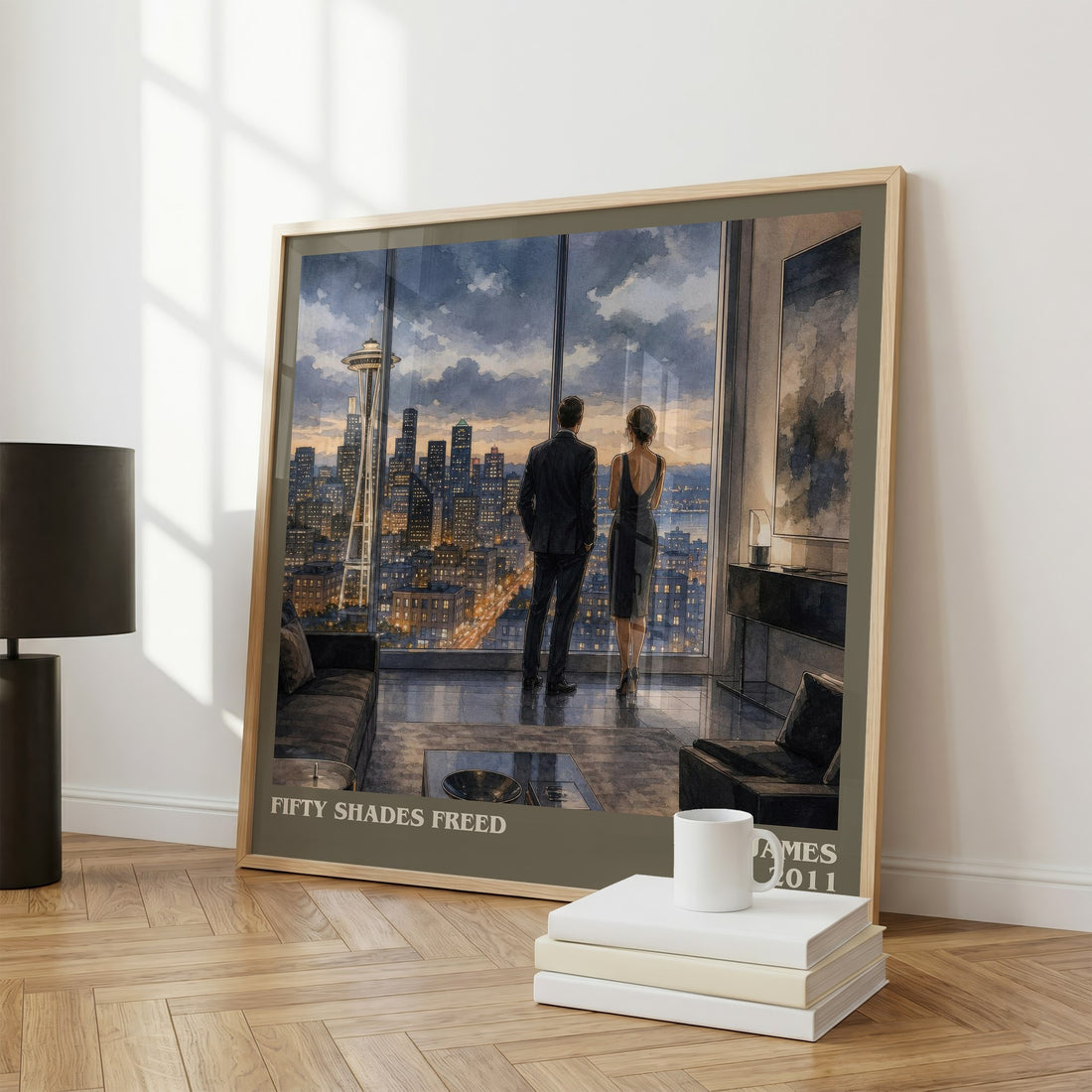 Fifty Shades Freed literary print framed by window – literary home decor