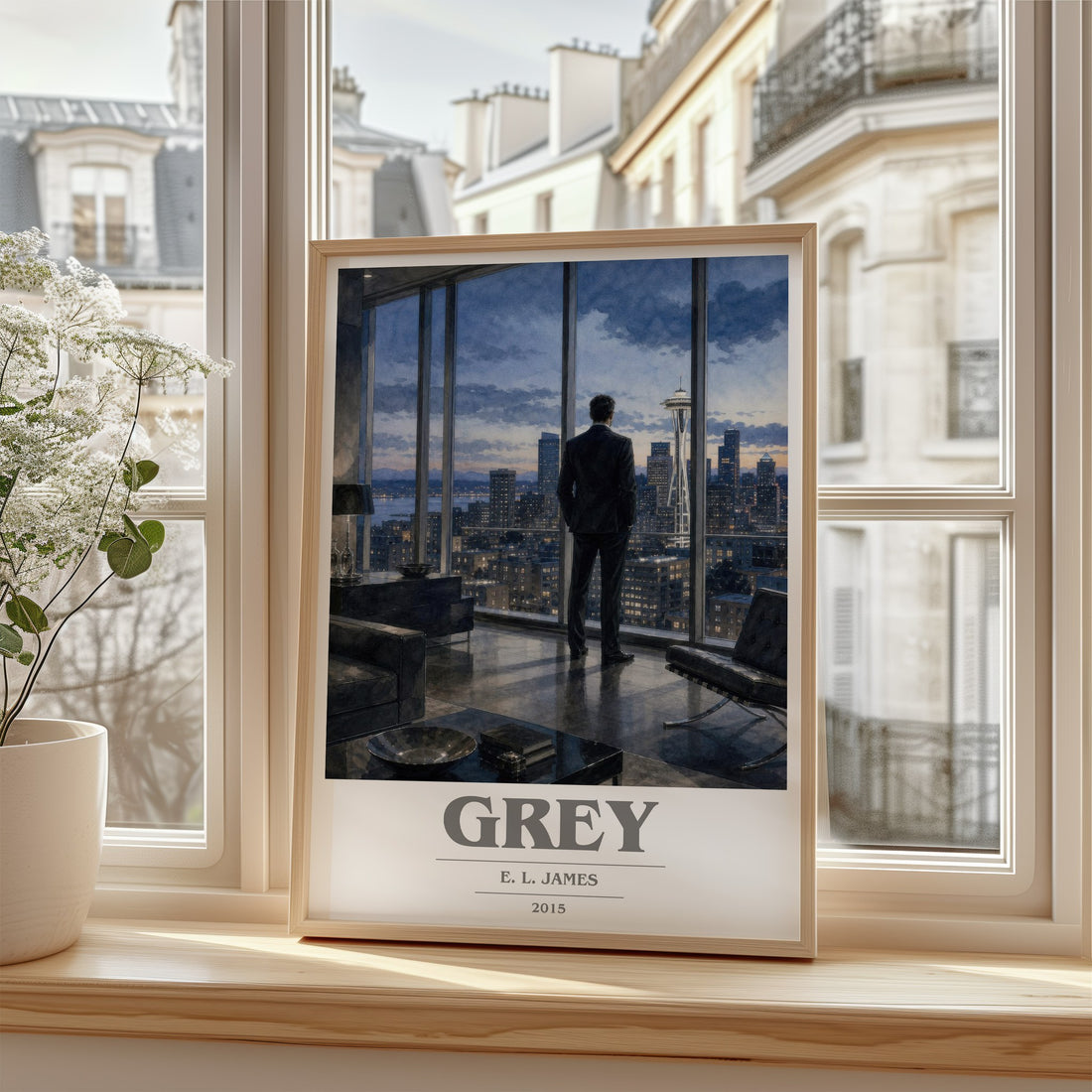 Grey book cover poster colour and style options – E. L. James book art