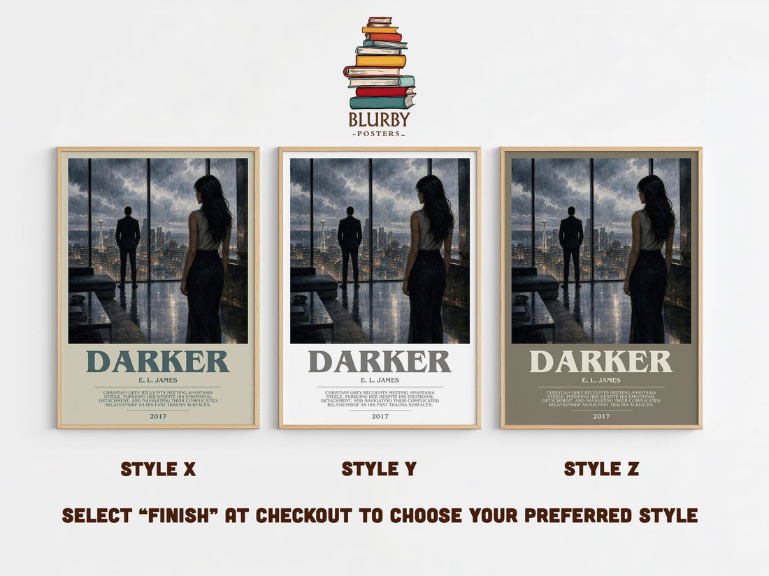 Darker bookish print in frame leaning in hallway – romance wall art (mockup)