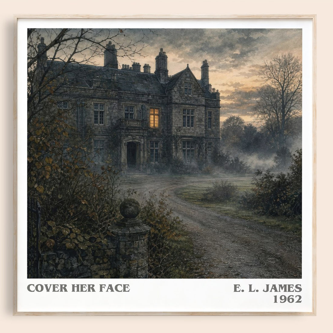 Cover Her Face literary book poster by E. L. James – framed literary art print