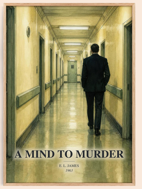 A Mind to Murder watercolour book poster by E. L. James – framed literary art print