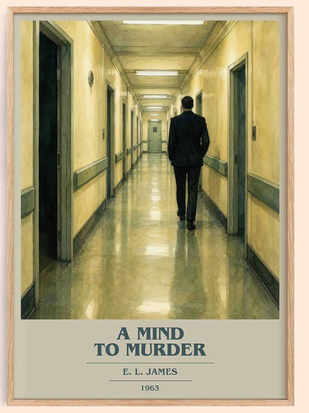 A Mind to Murder book cover book poster by E. L. James – framed literary art print
