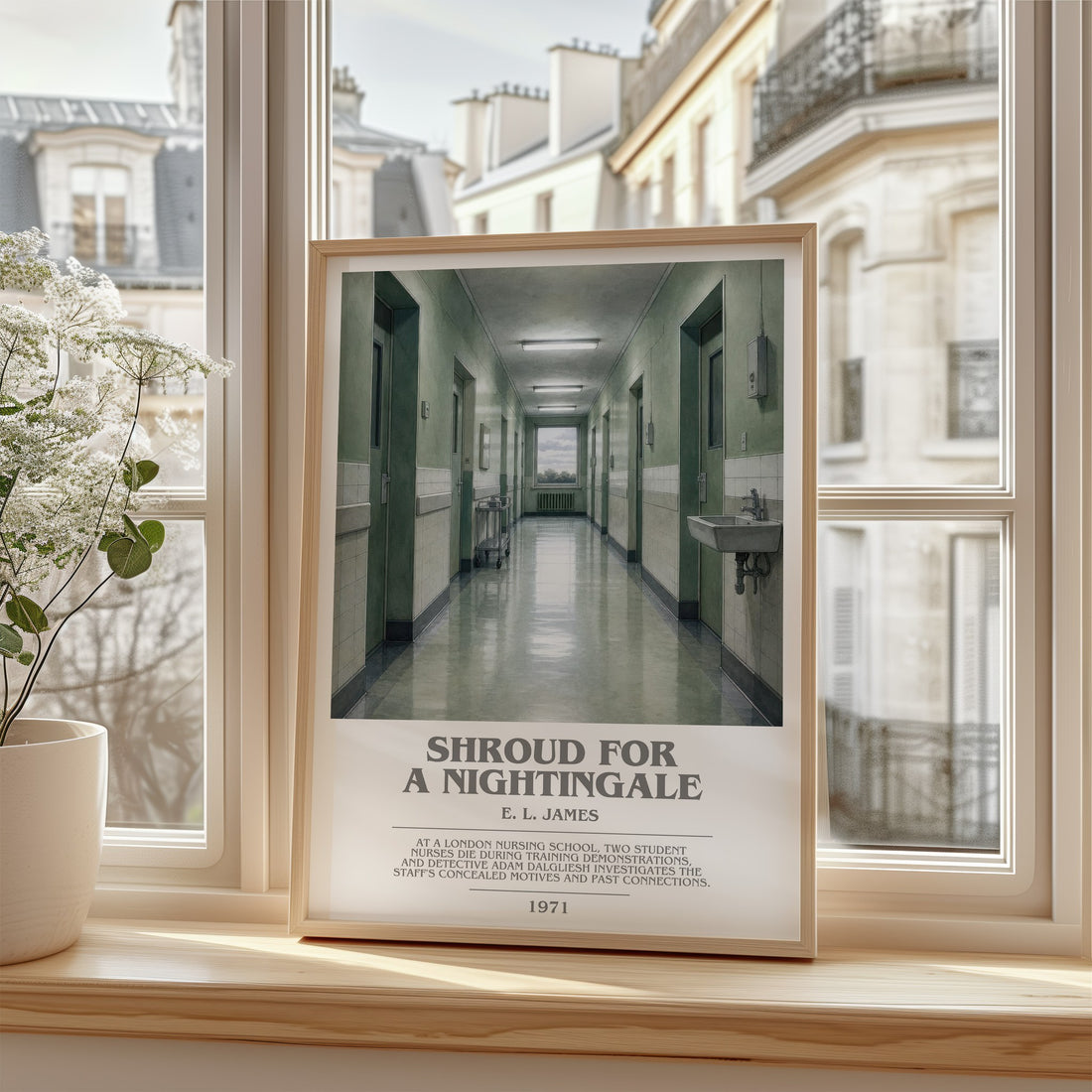 Shroud for a Nightingale bookish poster colour and style options – E. L. James book art (mockup)