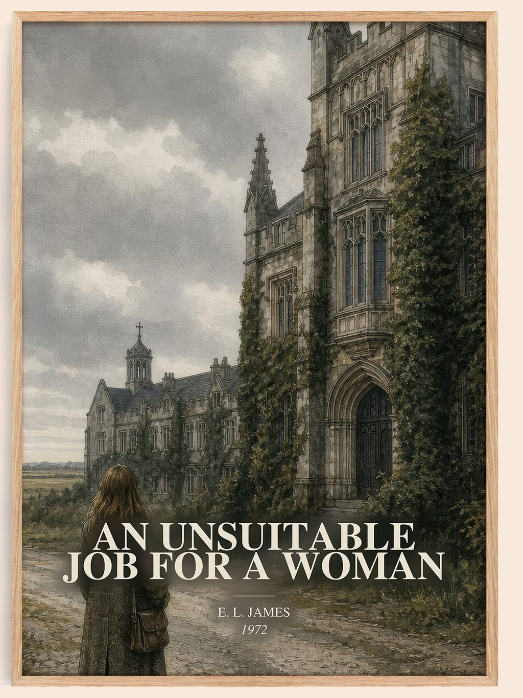 An Unsuitable Job for a Woman watercolour book poster by E. L. James – framed literary art print