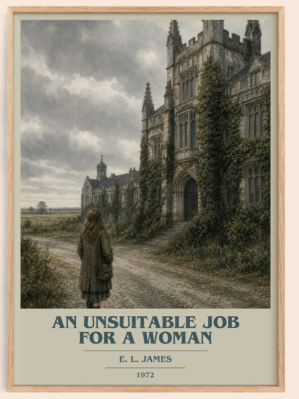 An Unsuitable Job for a Woman book cover book poster by E. L. James – framed literary art print