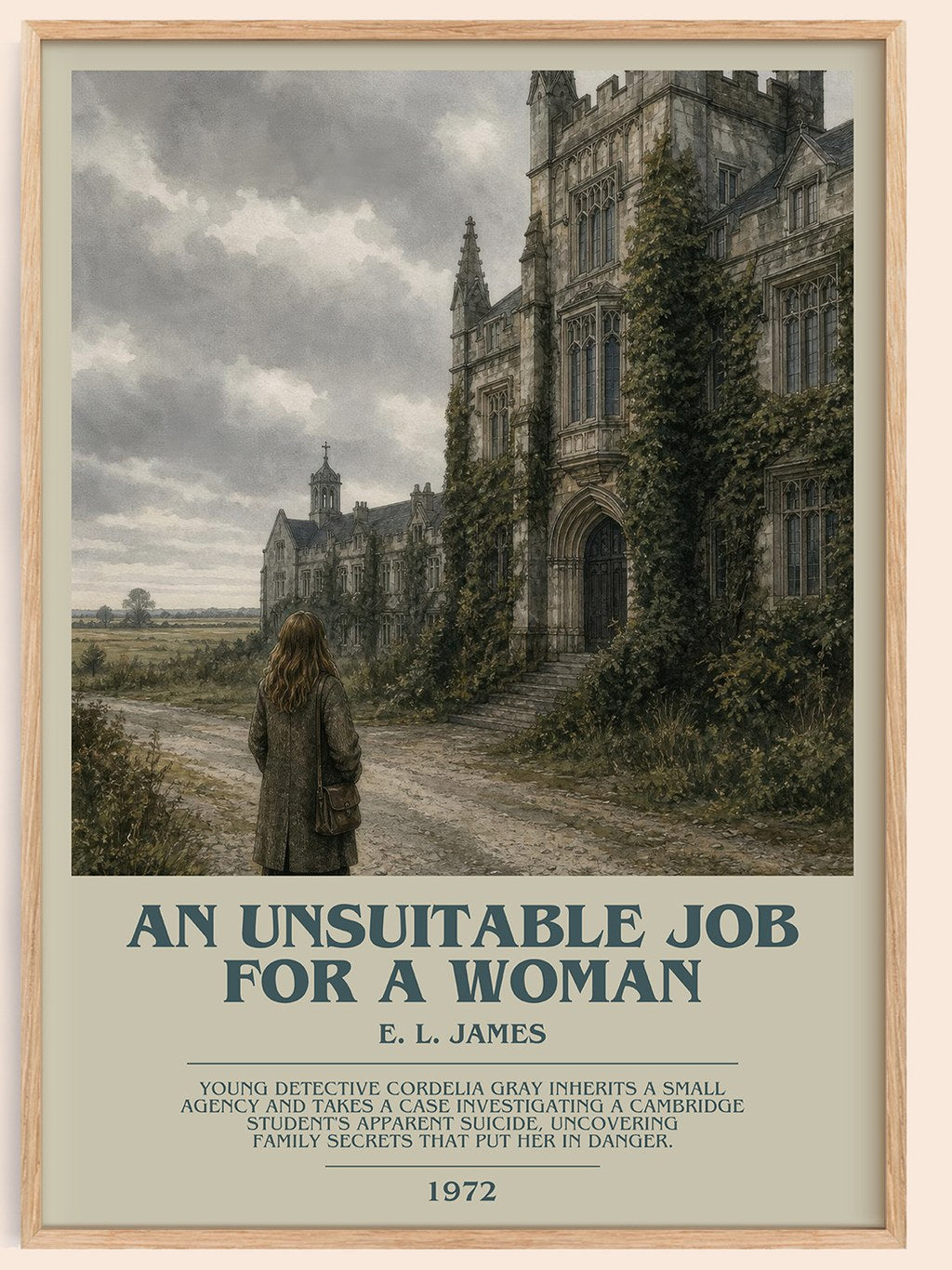 An Unsuitable Job for a Woman bookish book poster by E. L. James – framed literary art print