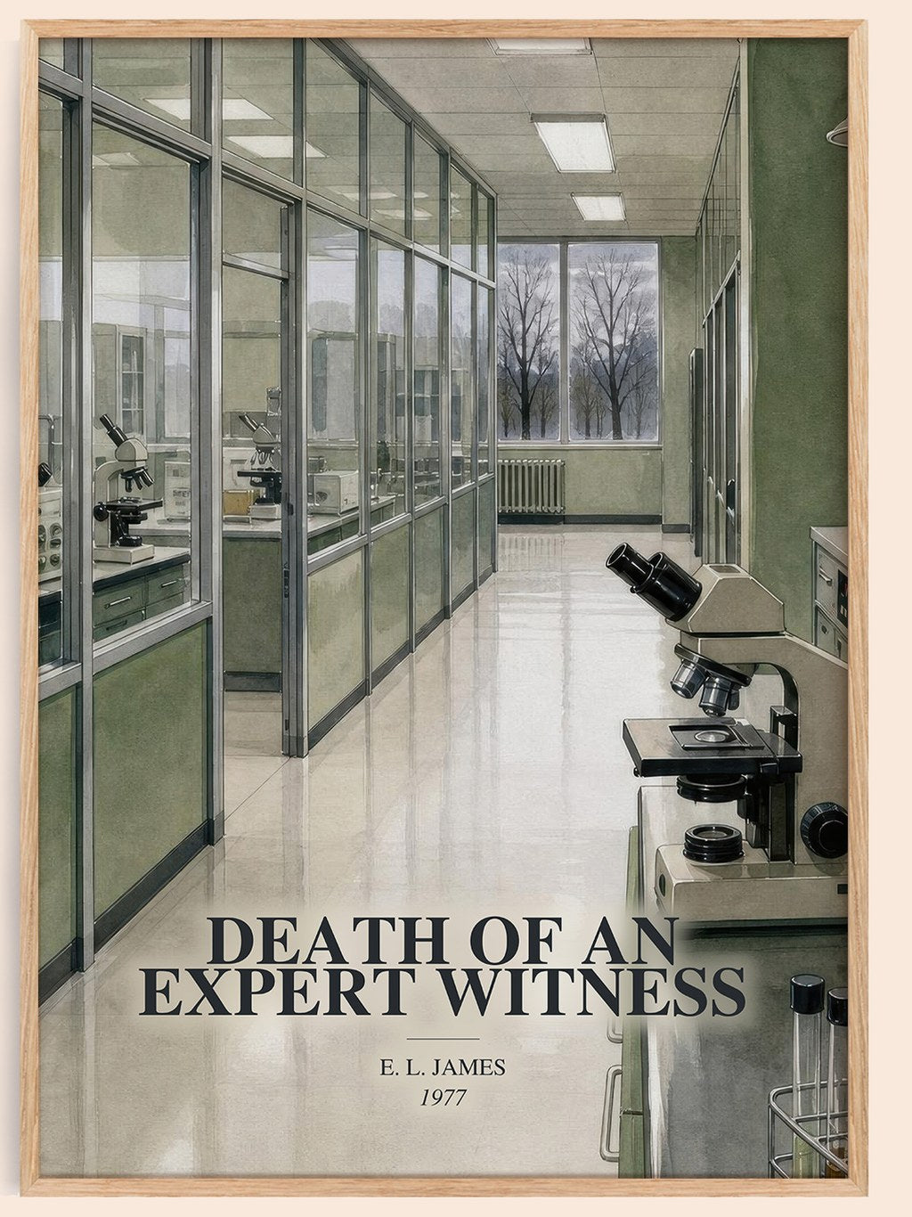 Death of an Expert Witness watercolour book poster by E. L. James – framed literary art print