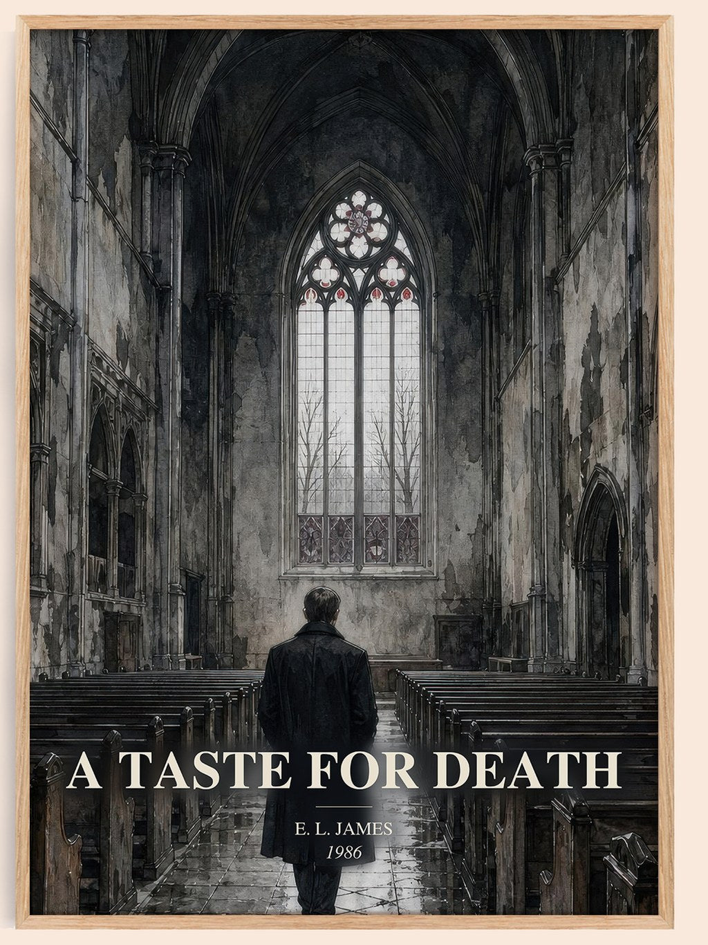 A Taste for Death watercolour book poster by E. L. James – framed literary art print