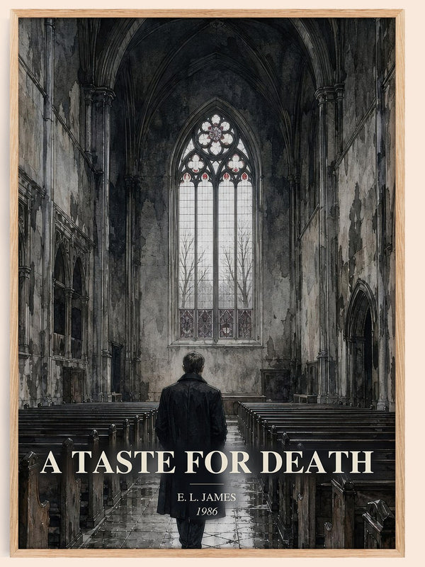 A Taste for Death watercolour book poster by E. L. James – framed literary art print