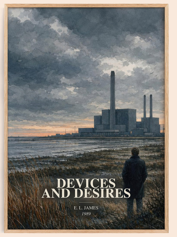 Devices and Desires watercolour book poster by E. L. James – framed literary art print