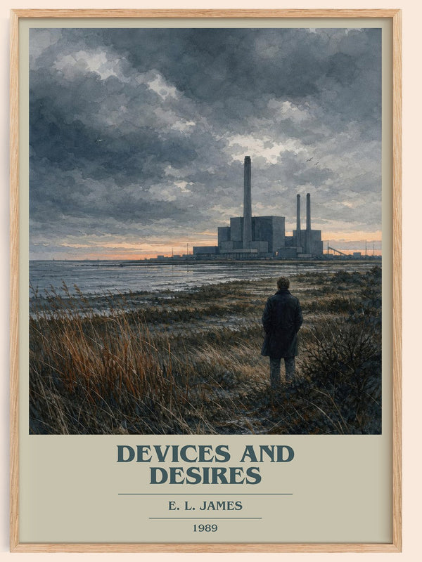 Devices and Desires book cover book poster by E. L. James – framed literary art print