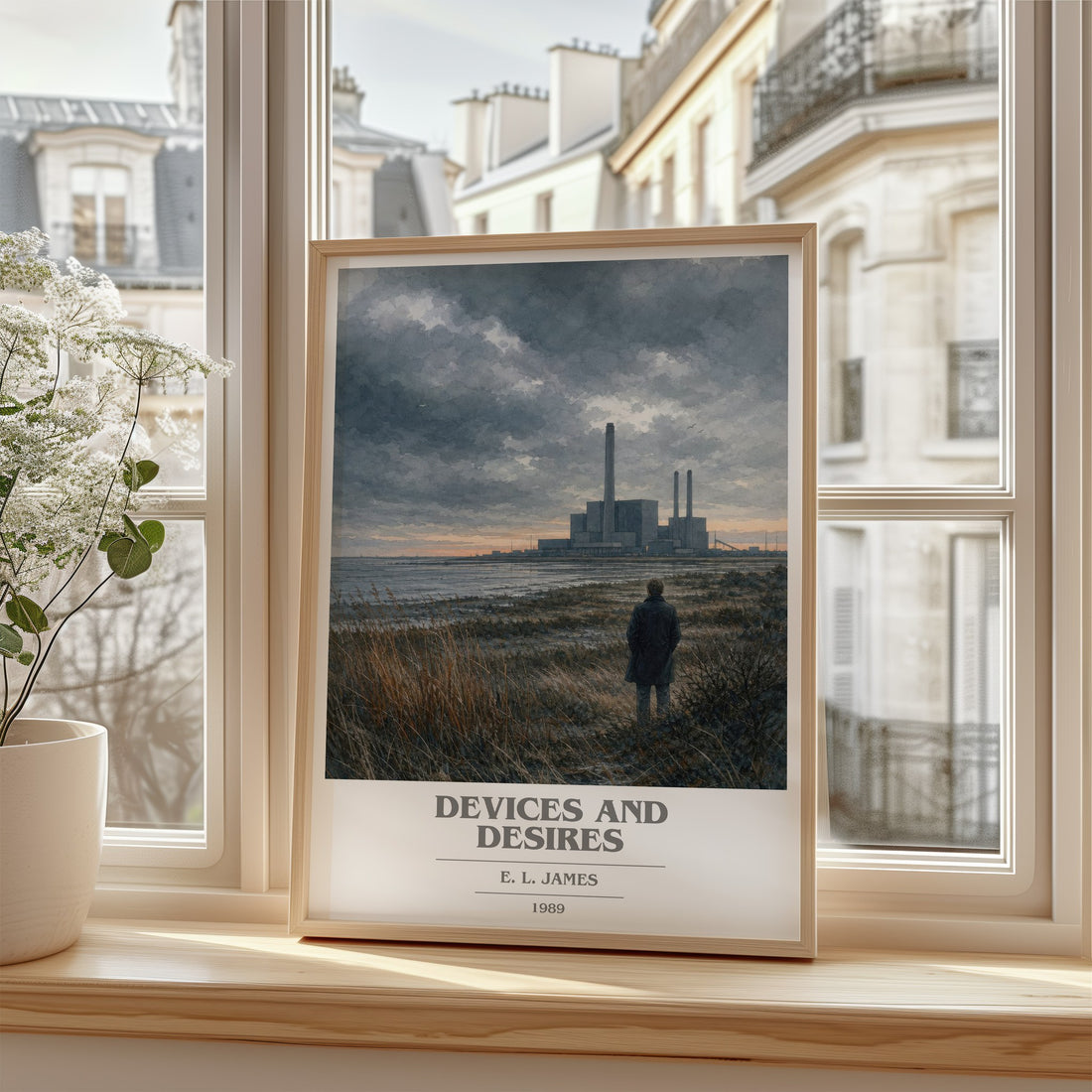Devices and Desires book cover poster colour and style options – E. L. James book art (mockup)