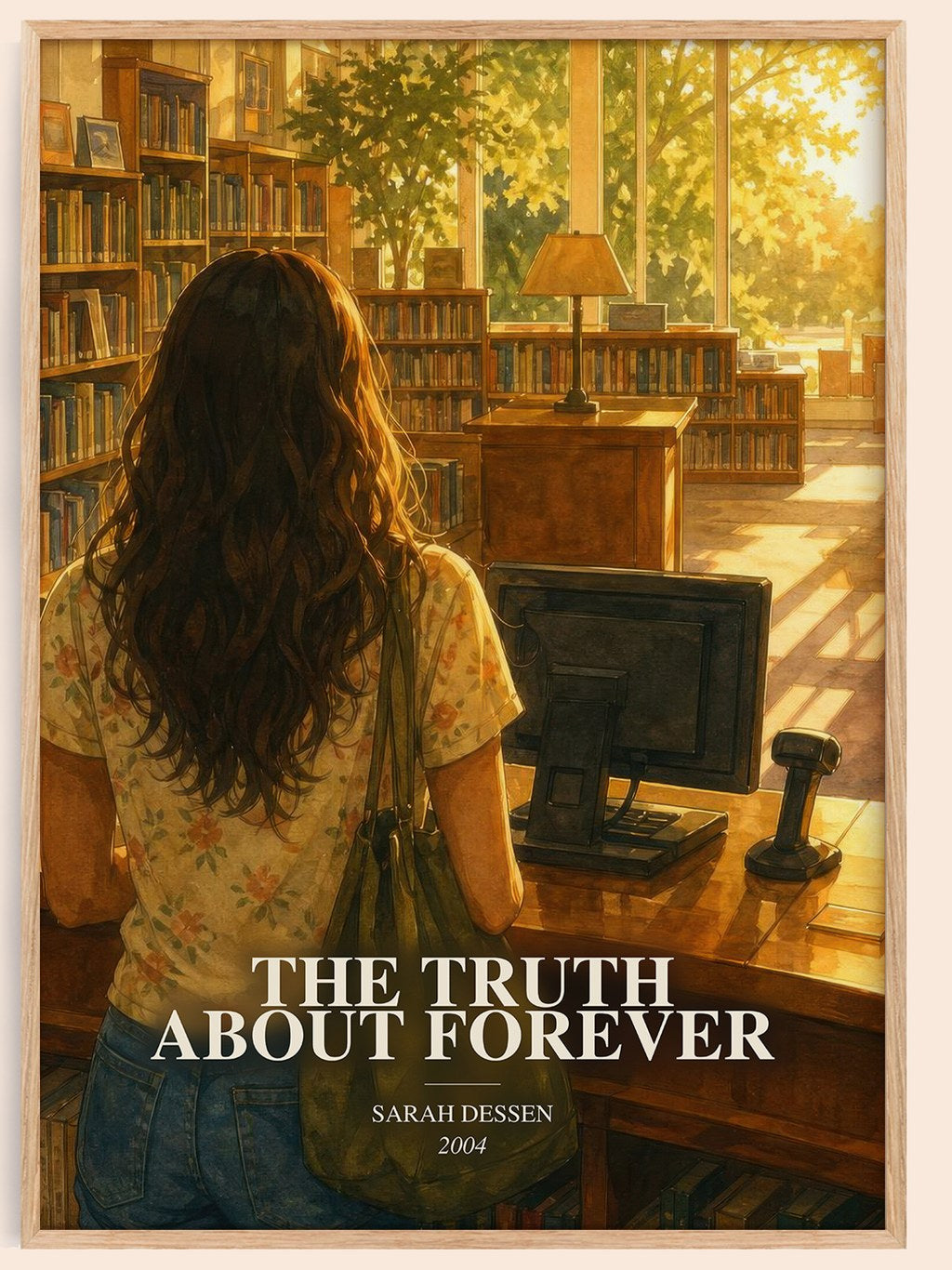 The Truth About Forever watercolour book poster by Sarah Dessen – framed literary art print