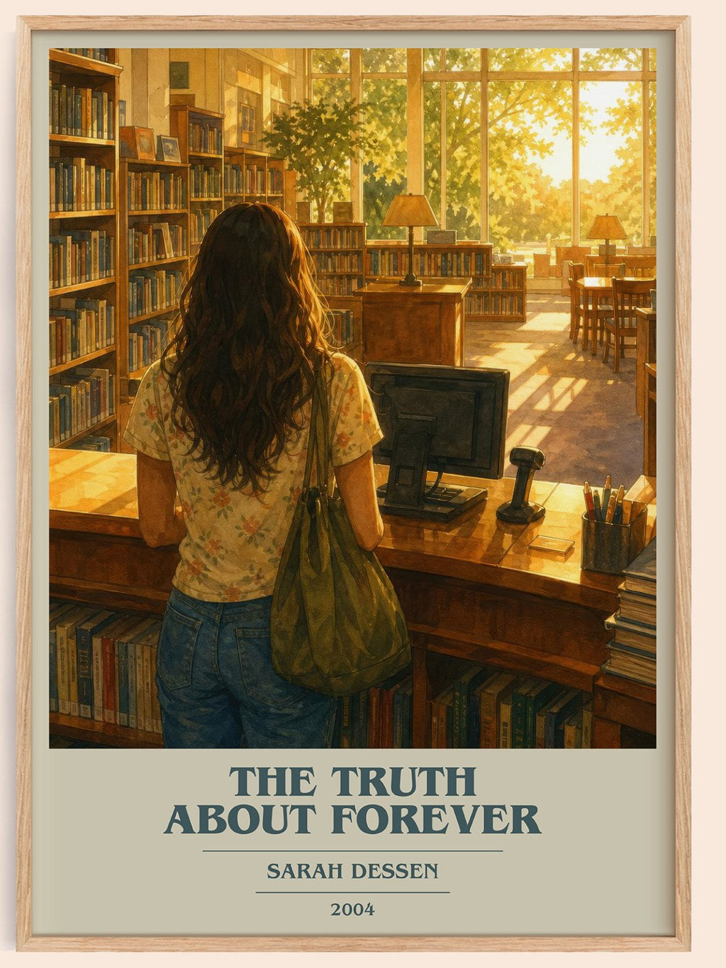 The Truth About Forever book cover book poster by Sarah Dessen – framed literary art print