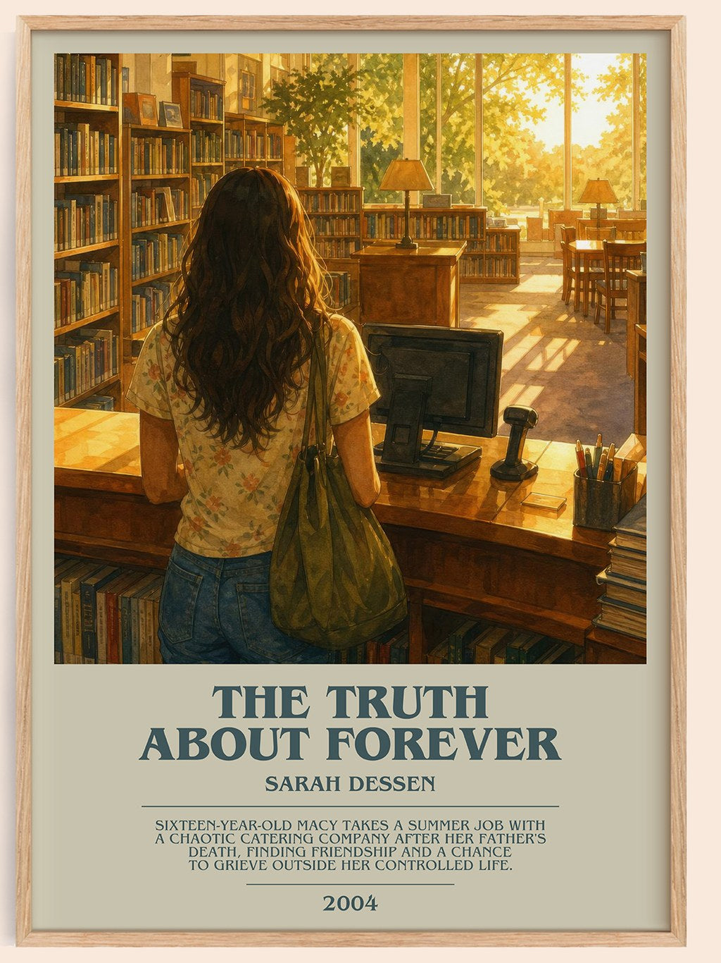 The Truth About Forever bookish book poster by Sarah Dessen – framed literary art print
