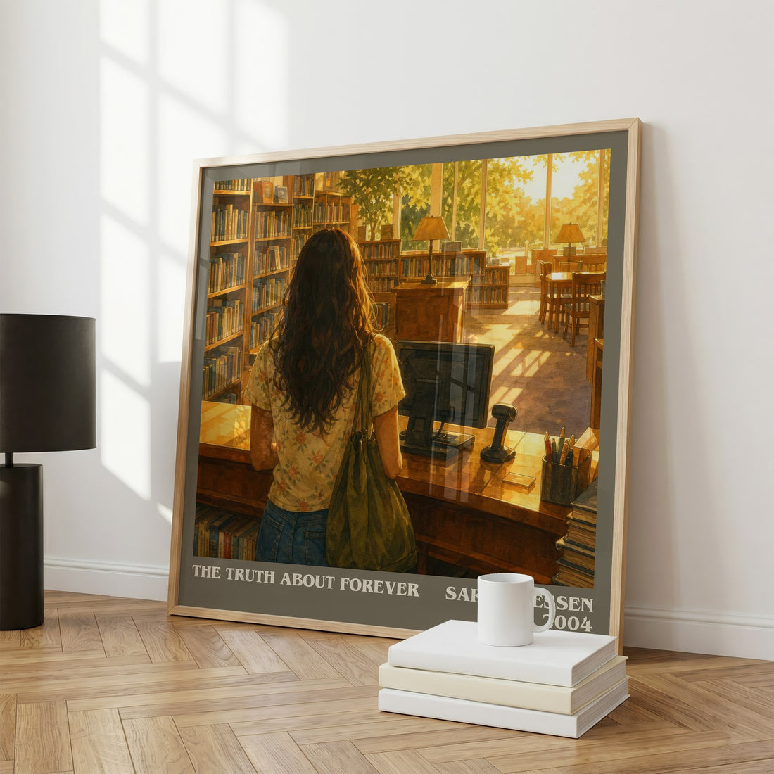 The Truth About Forever literary print framed by window – literary home decor