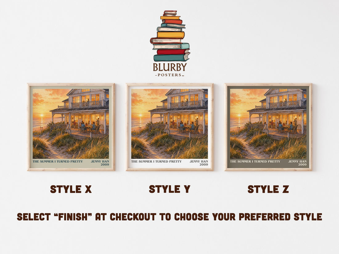 The Summer I Turned Pretty literary print in frame leaning in hallway – young adult wall art (mockup)
