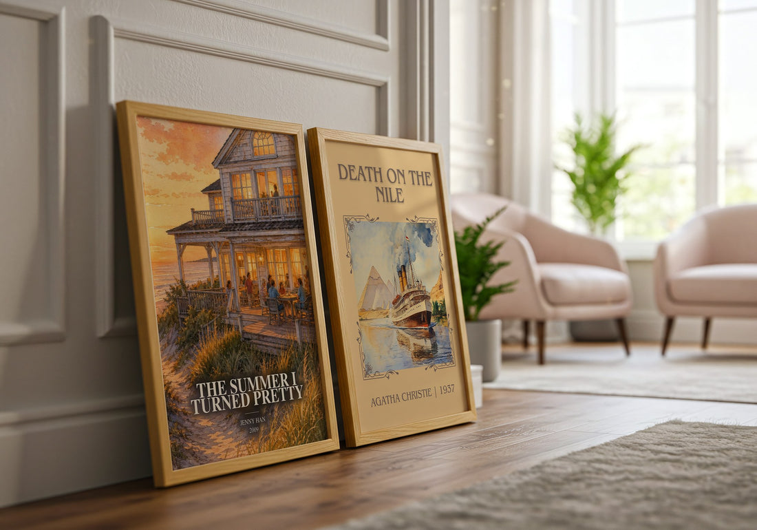 The Summer I Turned Pretty Book Watercolour Illustration by Jenny Han – framed print leaning beside a second print