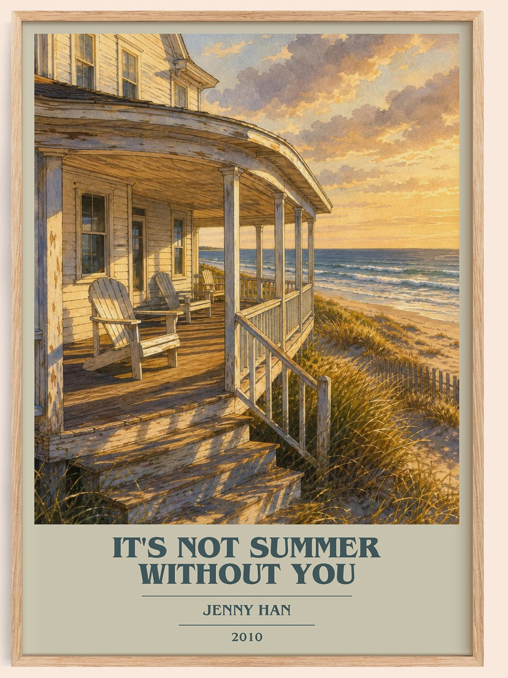 It's Not Summer Without You book cover book poster by Jenny Han – framed literary art print