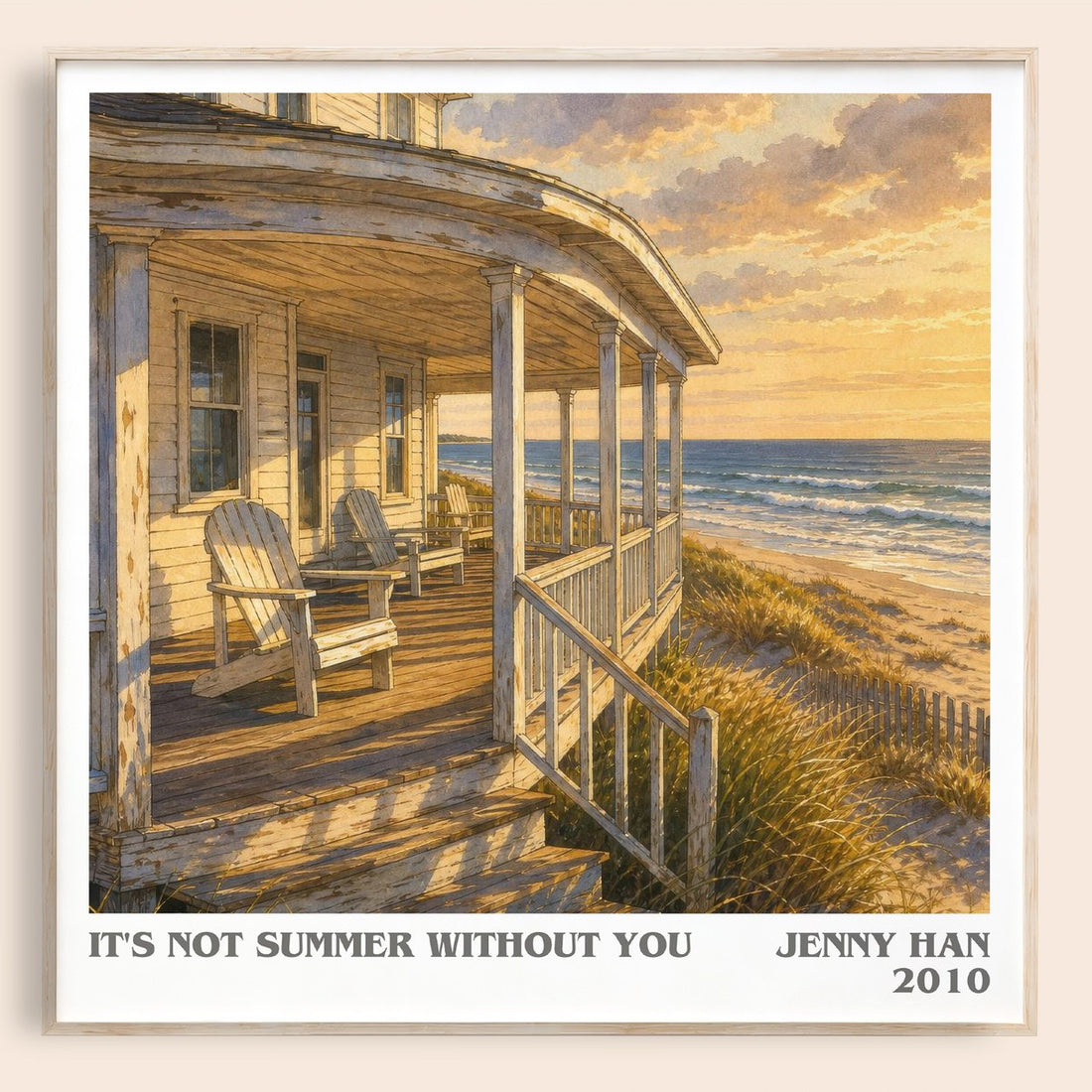 It's Not Summer Without You literary book poster by Jenny Han – framed literary art print