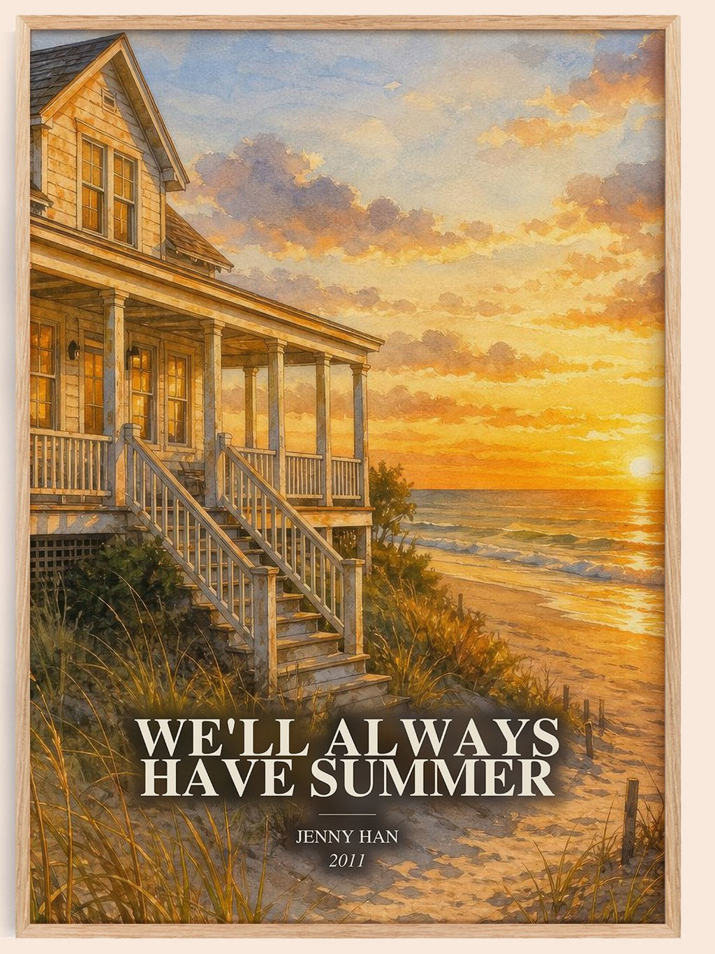 We'll Always Have Summer watercolour book poster by Jenny Han – framed literary art print