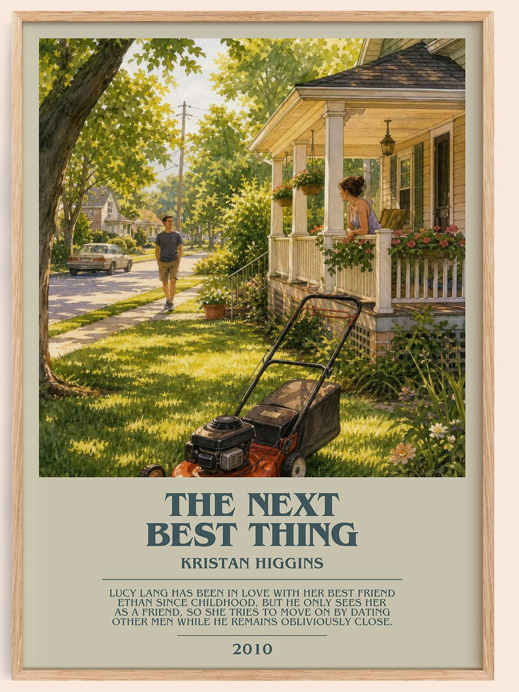 The Next Best Thing bookish book poster by Kristan Higgins – framed literary art print