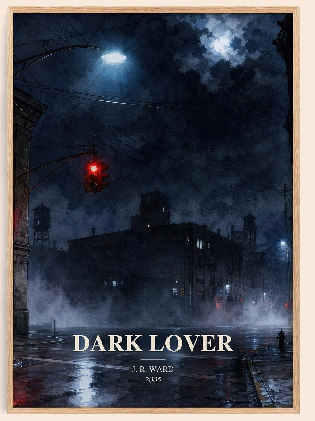 Dark Lover watercolour book poster by J. R. Ward – framed literary art print