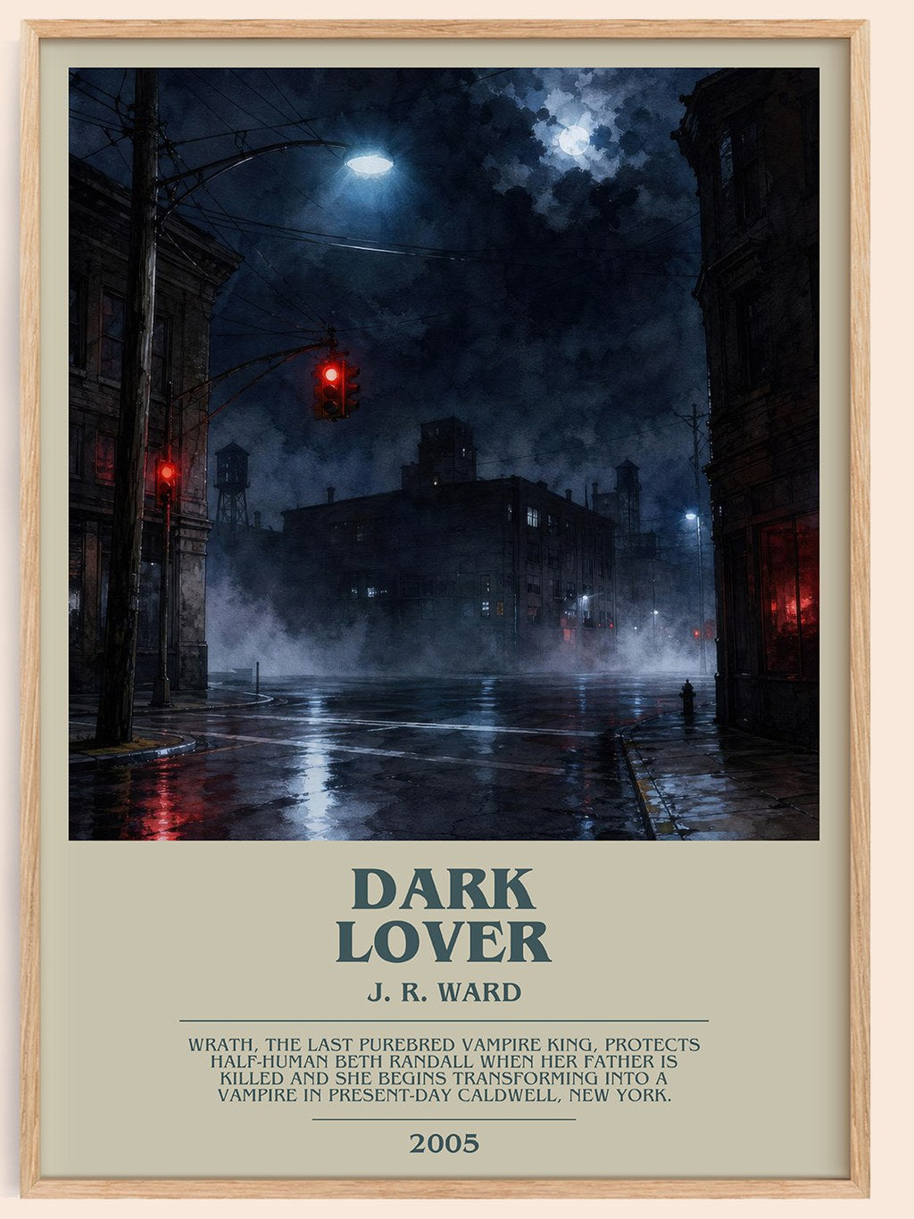 Dark Lover bookish book poster by J. R. Ward – framed literary art print