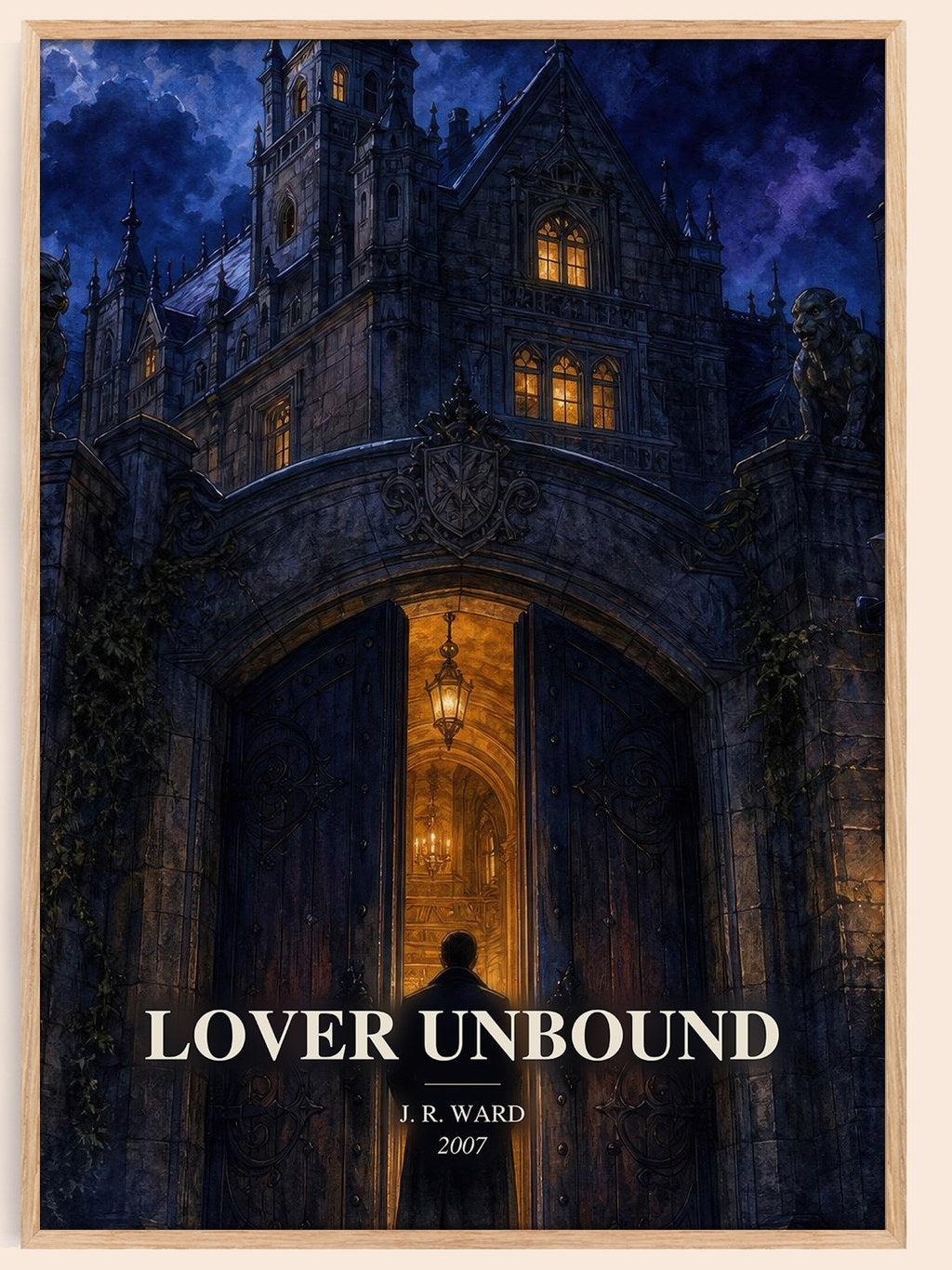 Lover Unbound watercolour book poster by J. R. Ward – framed literary art print