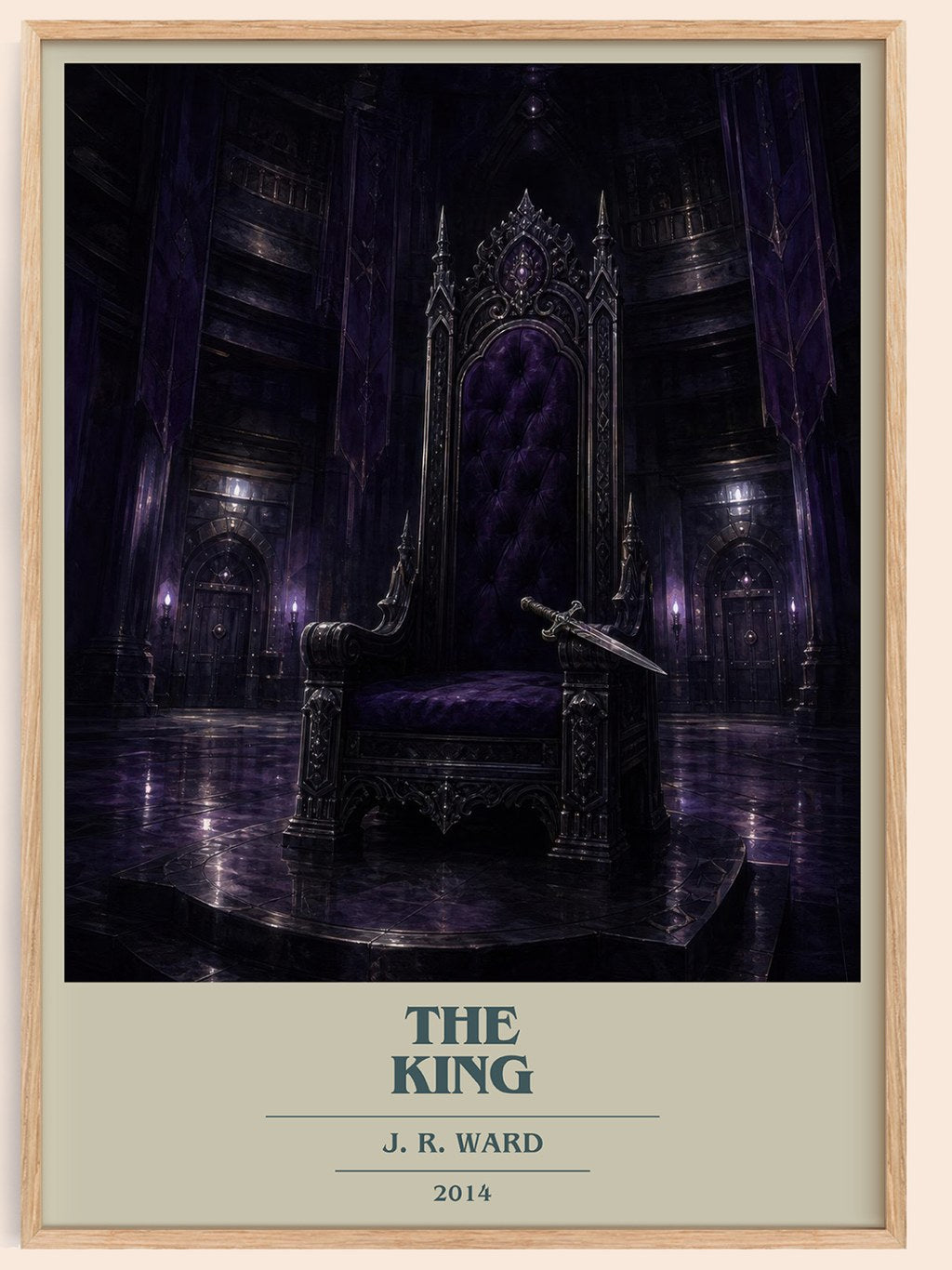 The King book cover book poster by J. R. Ward – framed literary art print