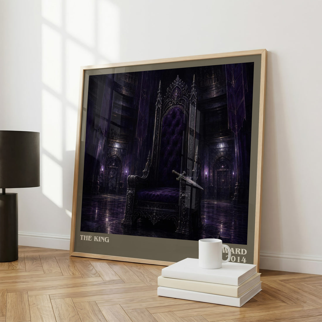 The King literary print framed by window – literary home decor