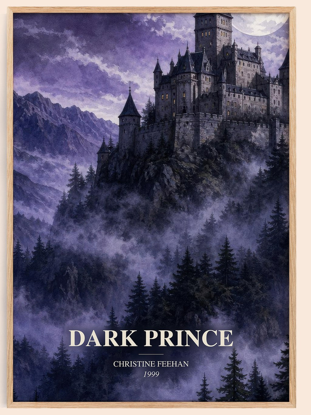 Dark Prince watercolour book poster by Christine Feehan – framed literary art print