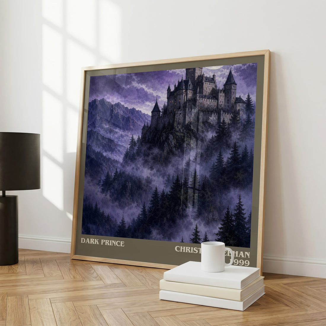 Dark Prince literary print framed by window – literary home decor