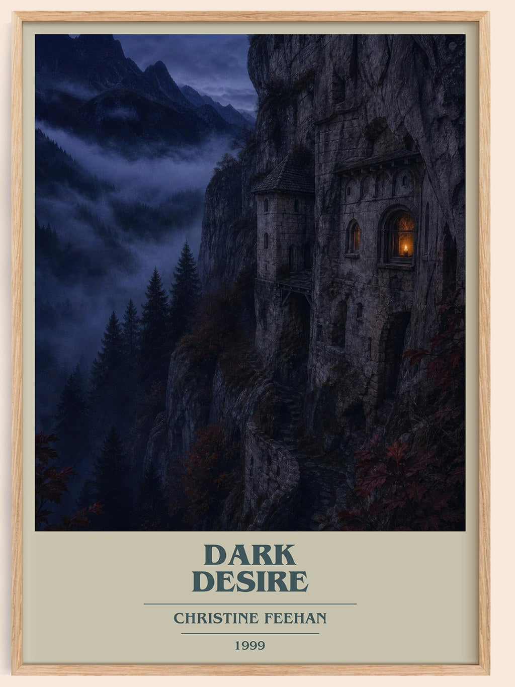 Dark Desire book cover book poster by Christine Feehan – framed literary art print