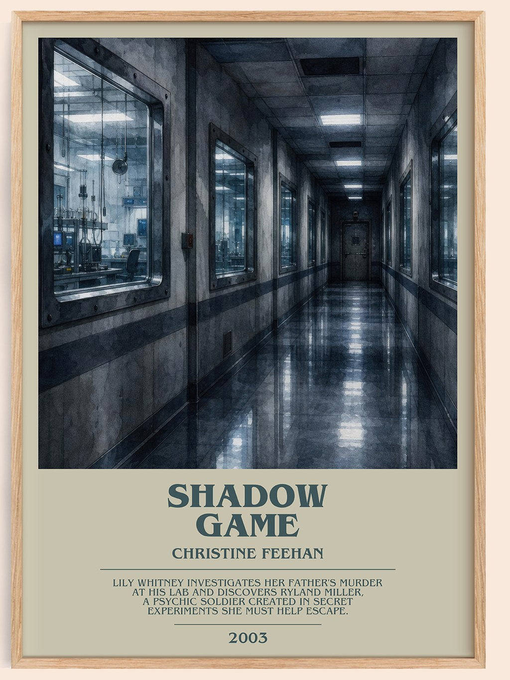 Shadow Game bookish book poster by Christine Feehan – framed literary art print