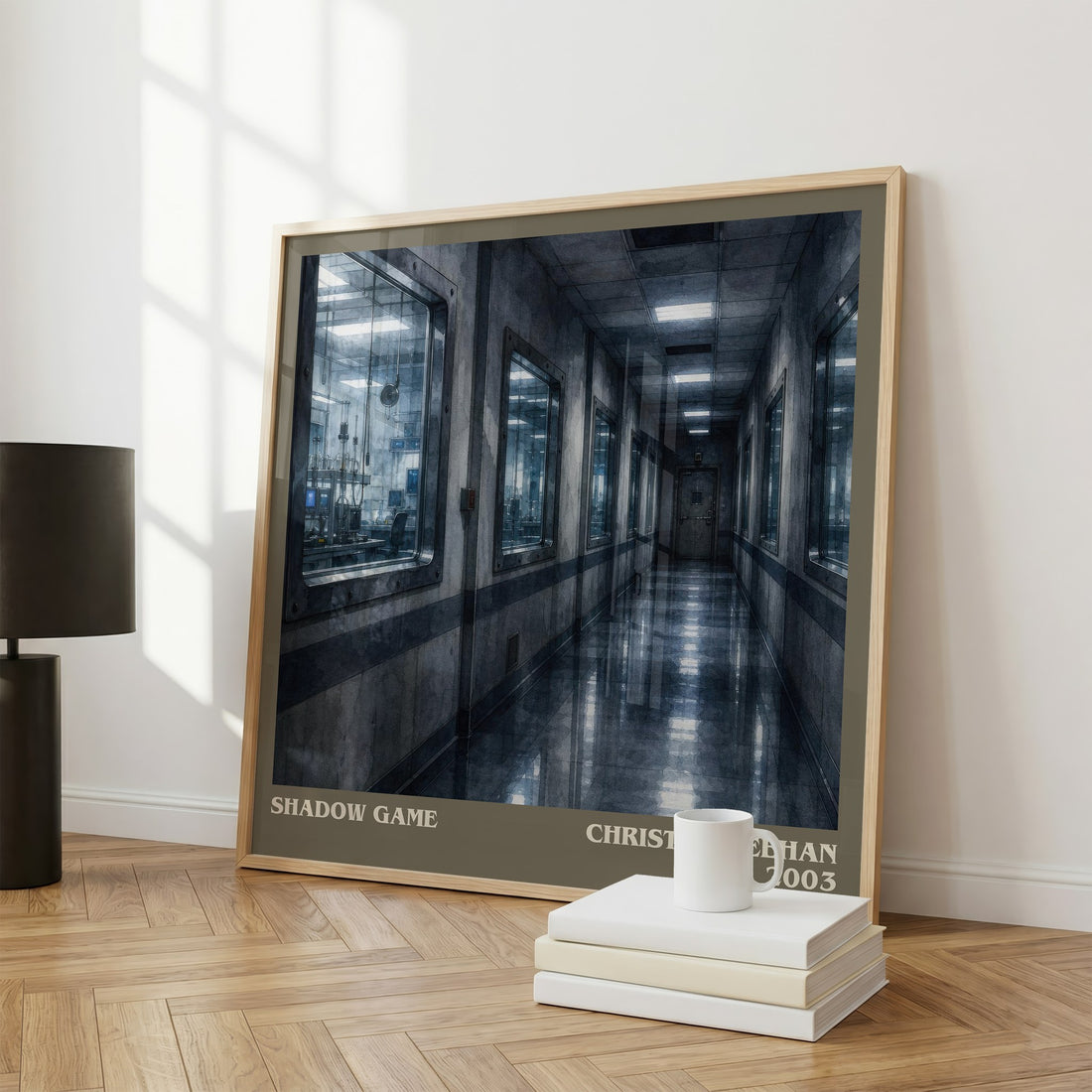 Shadow Game literary print framed by window – literary home decor