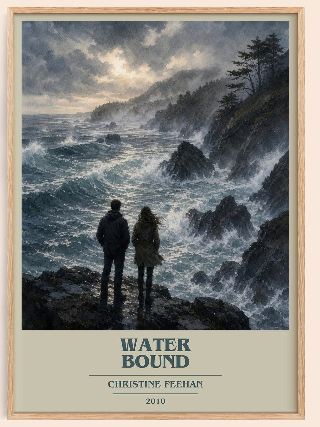 Water Bound book cover book poster by Christine Feehan – framed literary art print