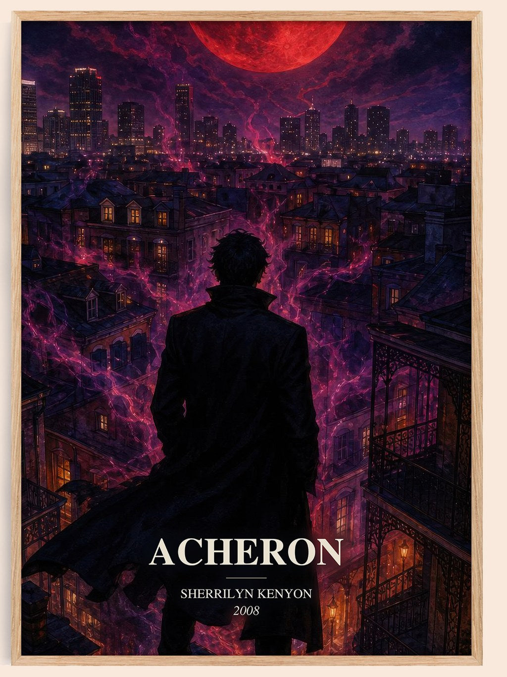 Acheron watercolour book poster by Sherrilyn Kenyon – framed literary art print