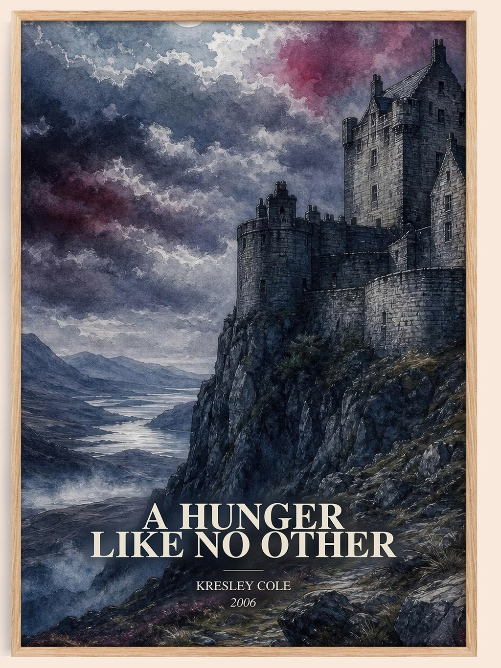 A Hunger Like No Other watercolour book poster by Kresley Cole – framed literary art print
