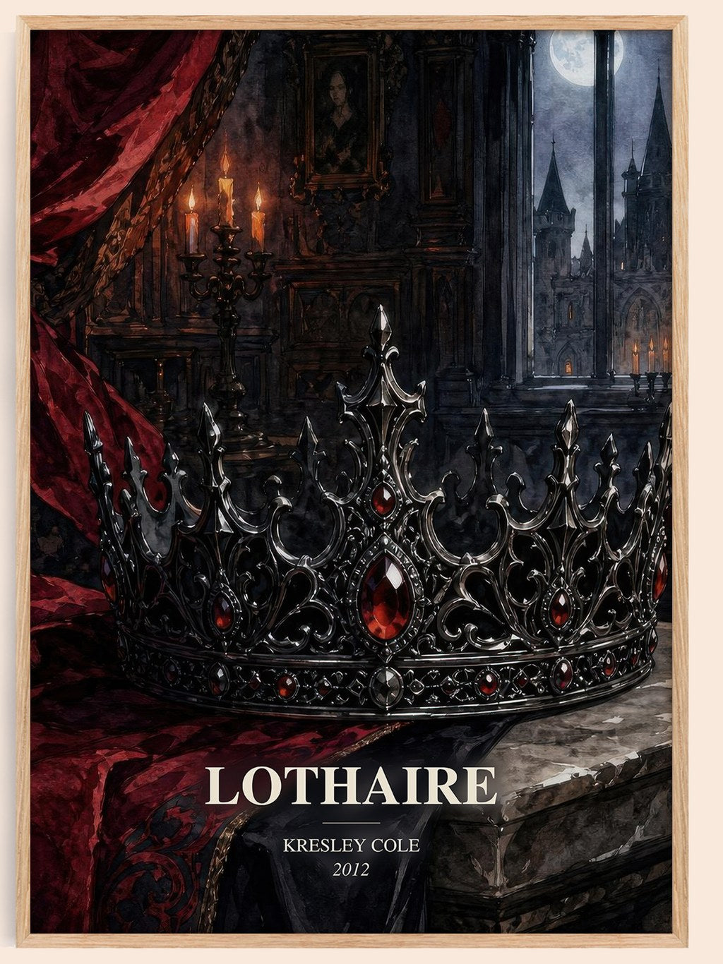 Lothaire watercolour book poster by Kresley Cole – framed literary art print