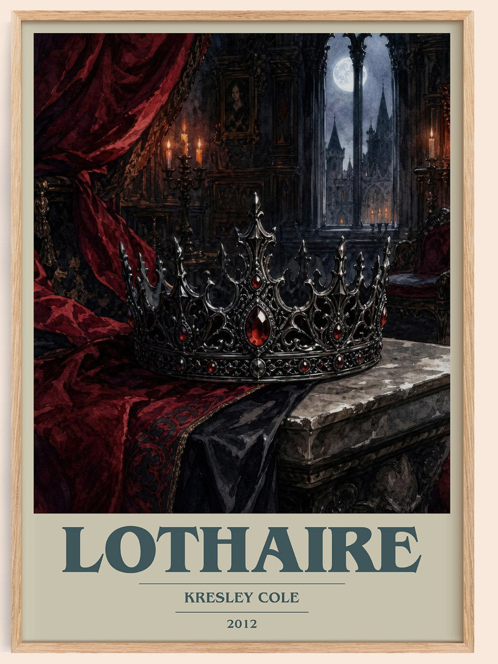 Lothaire book cover book poster by Kresley Cole – framed literary art print