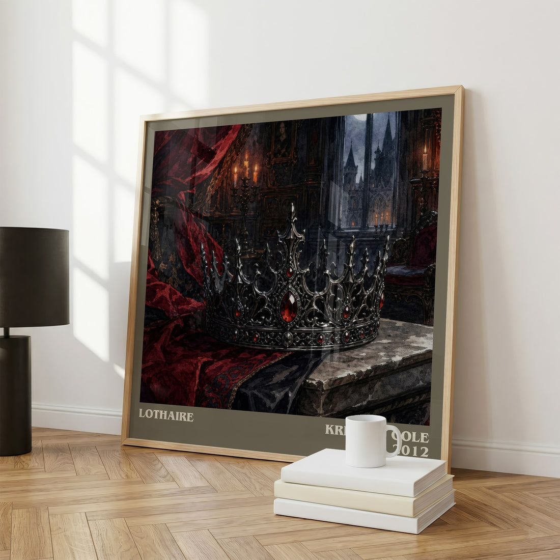Lothaire literary print framed by window – literary home decor