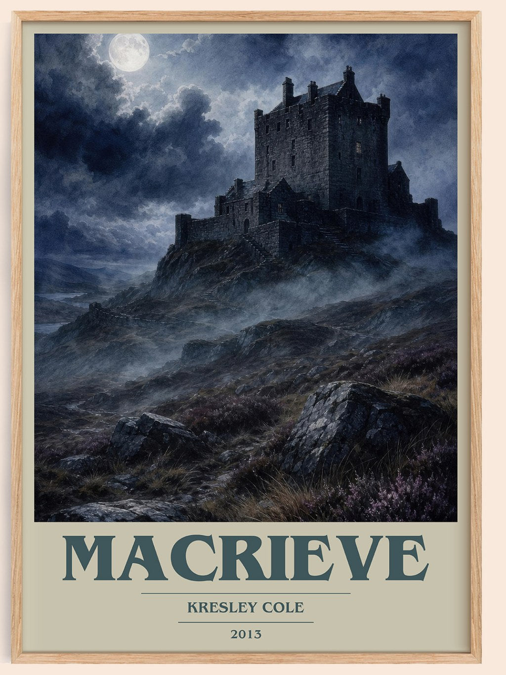 MacRieve book cover book poster by Kresley Cole – framed literary art print