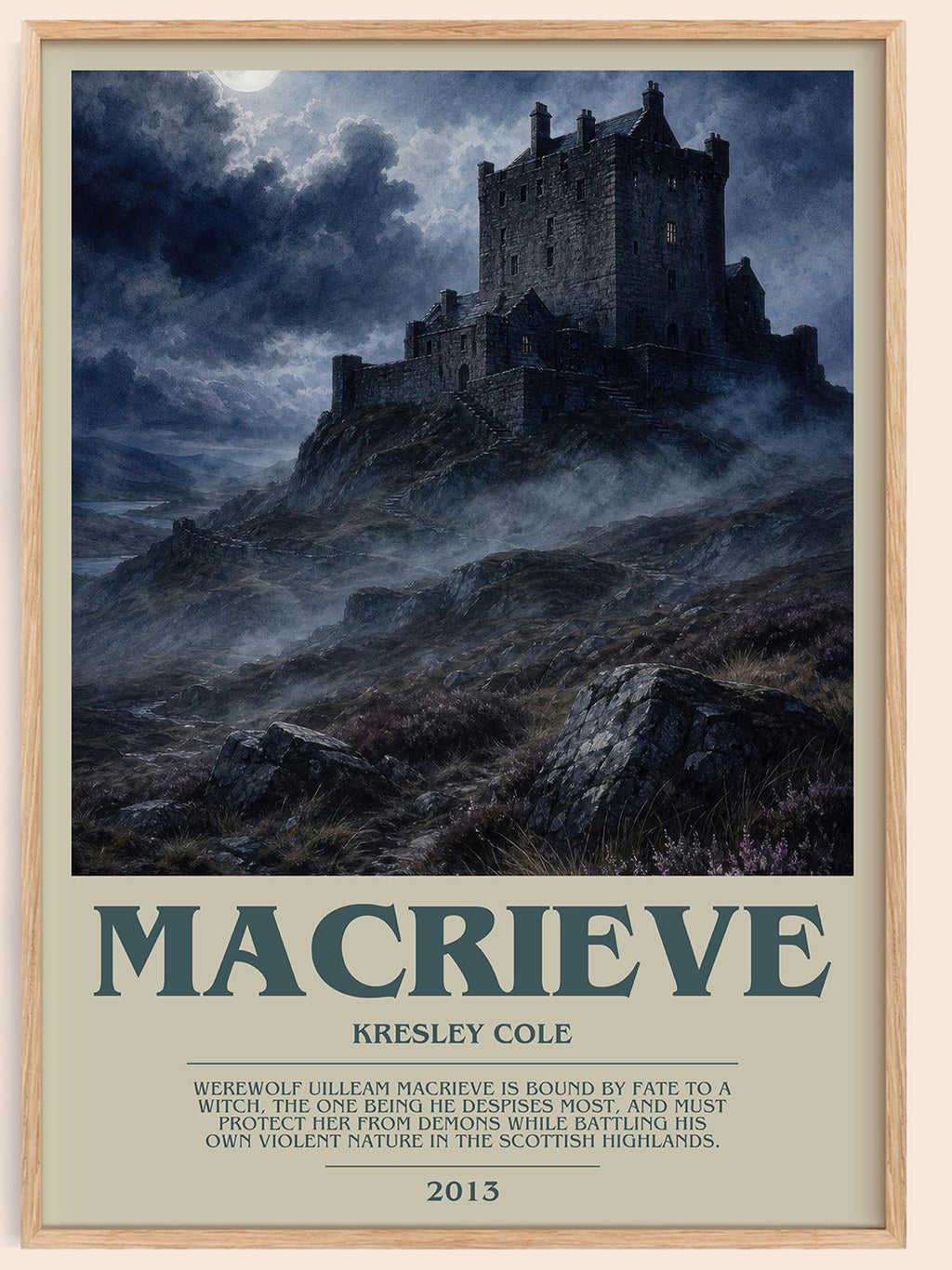 MacRieve bookish book poster by Kresley Cole – framed literary art print