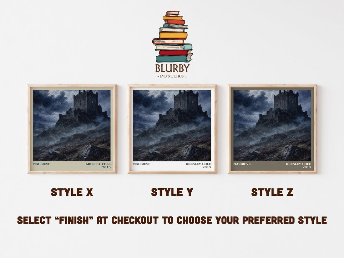 MacRieve literary print in frame leaning in hallway – romance wall art (mockup)